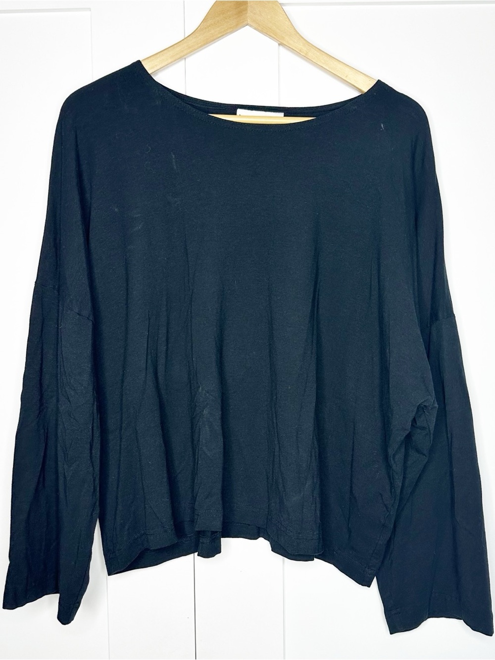 Bryn Walker long sleeve organic cotton shirt Small black relaxed fit minimalist